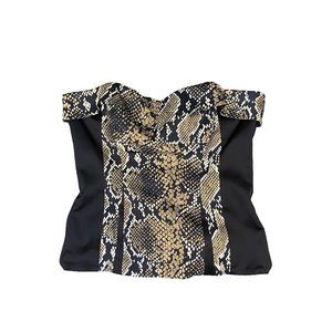 karen millen england snake skin print strapless corset top